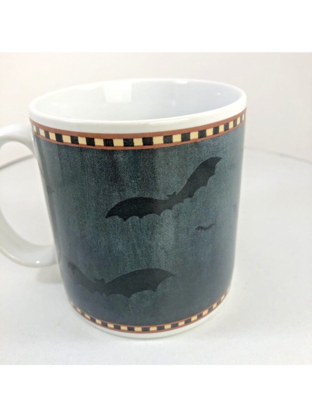 Vintage Pumpkin Hallow Coffee Mug David Carter Brown Full Moon Owls Black Bats - Picture 2 of 4